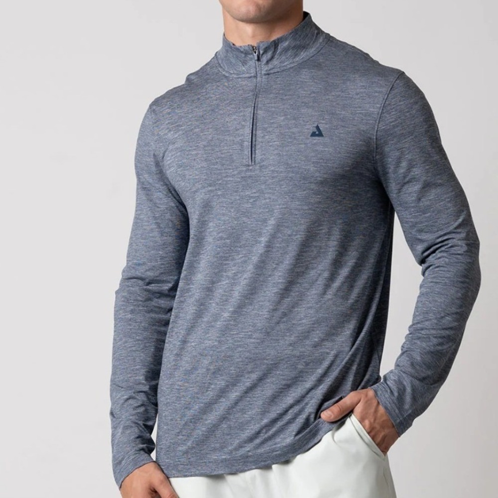 Joola Men's Quarter Zip Navy Heather Pickleball Apparel Pullover - Size XL